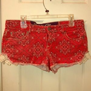 Red bandana shorts